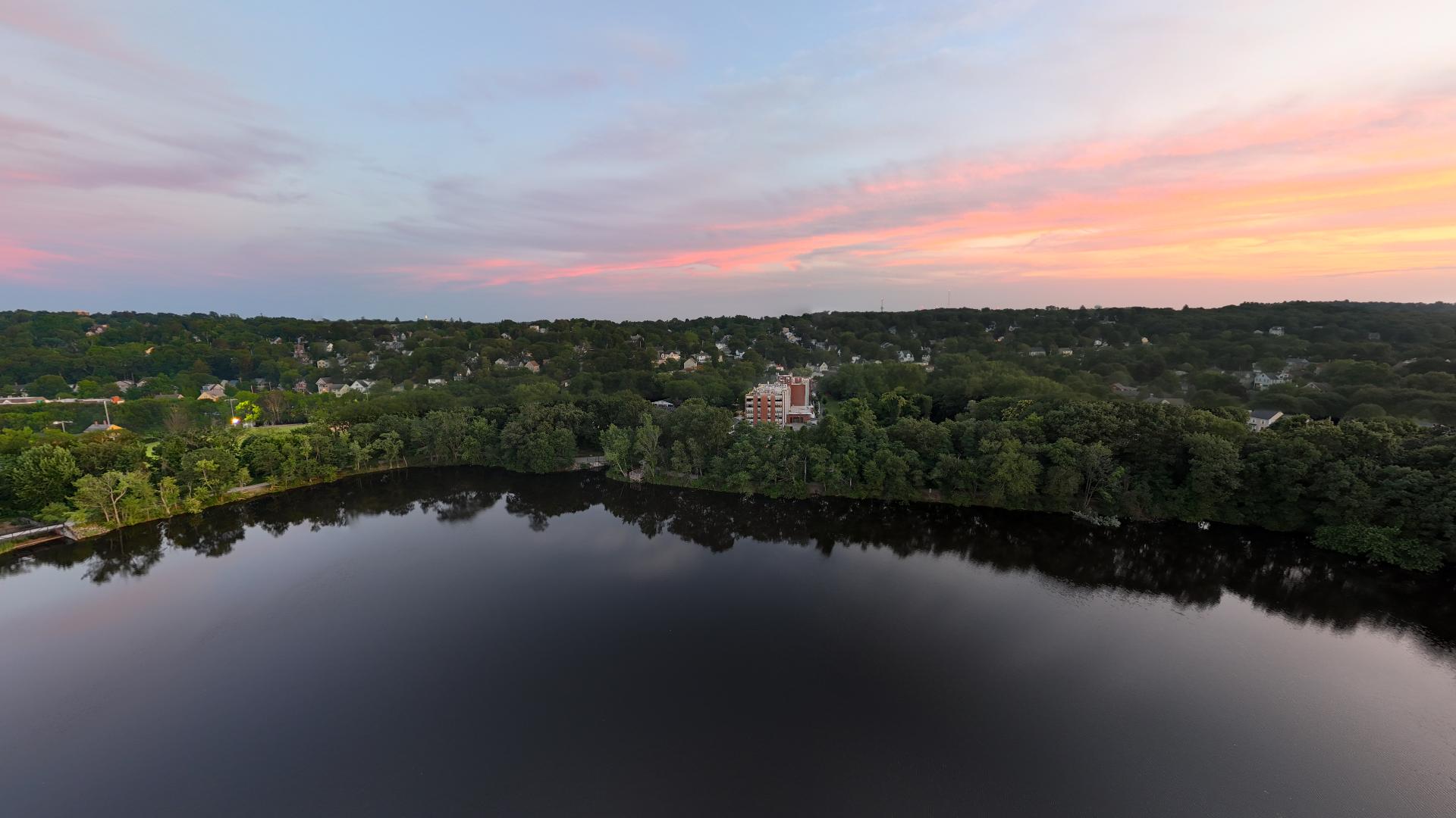 Aerial landscape view from a drone